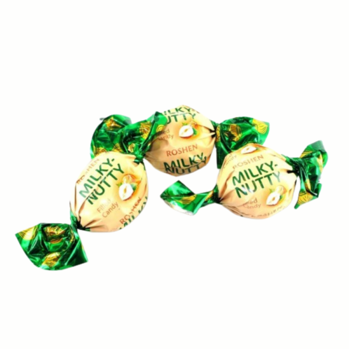 Kẹo Milky Nutty Roshen Caramen nhân kem hạt phỉ